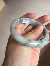 Load image into Gallery viewer, 54.9mm Certificated light green/purple with green floating flowers  jadeite jade bangle S84-7072