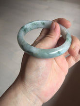 Load image into Gallery viewer, 54.9mm Certificated light green/purple with green floating flowers  jadeite jade bangle S84-7072