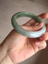 Load image into Gallery viewer, 57.4mm certified Type A 100% Natural dark green gray black white with floating seaweed Jadeite Jade bangle BS25-7689