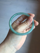 Load image into Gallery viewer, 58.5mm Certified Type A 100% Natural light green/blue/gray Guatemala slim round cut Jadeite bangle PD72-8135
