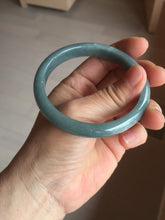 Load image into Gallery viewer, 57.5mm Certified Type A 100% Natural deep sea dark green/purple/blue/gray/black Guatemala Jadeite bangle PB114-6421