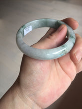 Load image into Gallery viewer, 54.9mm Certificated light green/purple with green floating flowers  jadeite jade bangle S84-7072