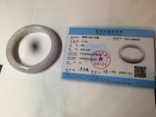 Load image into Gallery viewer, 59.8mm Certified Type A 100% Natural white/purple/pink jadeite Jade bangle BK2-8361