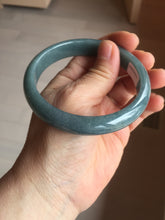 Load image into Gallery viewer, 61mm Certified Type A 100% Natural deep sea dark green/blue/gray/black Guatemala Jadeite bangle PB113-6424