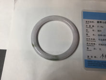 Load image into Gallery viewer, 54.5mm certified 100% natural light green/white/purple round cut jadeite jade bangle BK85-4668