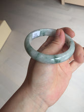 Load image into Gallery viewer, 54.9mm Certificated light green/purple with green floating flowers  jadeite jade bangle S84-7072