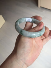 Load image into Gallery viewer, 54.9mm Certificated light green/purple with green floating flowers  jadeite jade bangle S84-7072