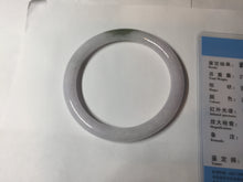Load image into Gallery viewer, 54.5mm certified 100% natural light green/white/purple round cut jadeite jade bangle BK85-4668