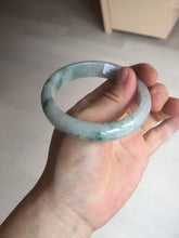 Load image into Gallery viewer, 54.9mm Certificated light green/purple with green floating flowers  jadeite jade bangle S84-7072