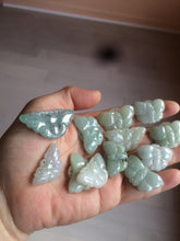 Load image into Gallery viewer, 100% Natural light green 3D Jadeite Jade butterfly pendant KS99