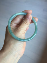 Load image into Gallery viewer, 60mm Certified Type A 100% Natural light green/blue/gray Guatemala slim round cut Jadeite bangle PD73-8152