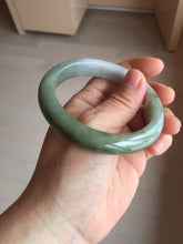 Load image into Gallery viewer, 57.4mm certified Type A 100% Natural dark green gray black white with floating seaweed Jadeite Jade bangle BS25-7689