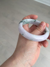 Load image into Gallery viewer, 54.4mm certified 100% natural Type A light purple with sunny green flying flowers jadeite jade bangle BL105-8717