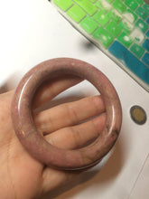 Load image into Gallery viewer, 54.3mm 100% natural plateau earth red/brown chubby round cut rose stone (Rhodonite) bangle XY81