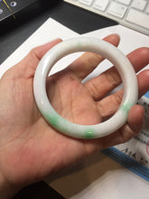 Load image into Gallery viewer, 58mm Certified Type A 100% Natural sunny green/white(白底青) Jadeite Jade bangle AM100-2810