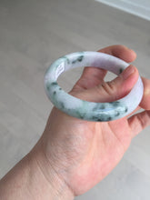 Load image into Gallery viewer, 54.4mm certified 100% natural Type A light purple with sunny green flying flowers jadeite jade bangle BL105-8717