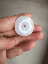 Load image into Gallery viewer, 29.4/6.7mm Type A 100% Natural light purple yellow Jadeite Jade Safety Guardian Button donuts Pendant BP113