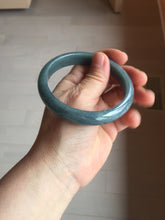 Load image into Gallery viewer, 61mm Certified Type A 100% Natural deep sea dark green/blue/gray/black Guatemala Jadeite bangle PB113-6424