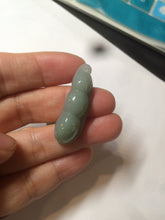 Load image into Gallery viewer, 100% Natural type A dark green/gray Jadeite Jade bamboo shoot/lotus pod/Four Seasons Fortune Bean pendant AX31