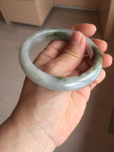 Load image into Gallery viewer, 57.7mm certified Type A 100% Natural dark green brown white with floating seaweed Jadeite Jade bangle BS24-7692