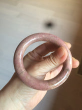Load image into Gallery viewer, 54.3mm 100% natural plateau earth red/brown chubby round cut rose stone (Rhodonite) bangle XY81