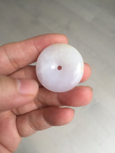 Load image into Gallery viewer, 29.4/6.7mm Type A 100% Natural light purple yellow Jadeite Jade Safety Guardian Button donuts Pendant BP113