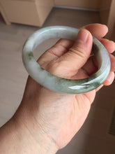 Load image into Gallery viewer, 57.7mm certified Type A 100% Natural dark green brown white with floating seaweed Jadeite Jade bangle BS24-7692