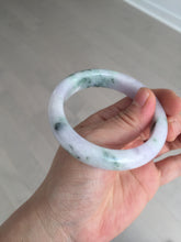Load image into Gallery viewer, 54.4mm certified 100% natural Type A light purple with sunny green flying flowers jadeite jade bangle BL105-8717