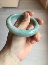 Load image into Gallery viewer, 56.3mm certified 100% natural type A light green white chubby jadeite jade bangle BQ62-6872
