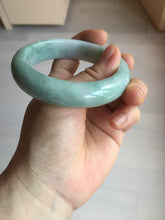 Load image into Gallery viewer, 56.3mm certified 100% natural type A light green white chubby jadeite jade bangle BQ62-6872