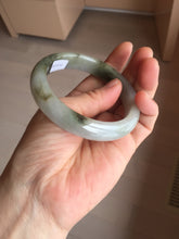 Load image into Gallery viewer, 57.7mm certified Type A 100% Natural dark green brown white with floating seaweed Jadeite Jade bangle BS24-7692