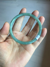 Load image into Gallery viewer, 58.5mm Certified Type A 100% Natural light green/blue/gray Guatemala slim round cut Jadeite bangle PD75-8151