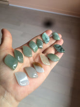 Load image into Gallery viewer, 100% natural type A jadeite jade icy Willow leaf bead KS97