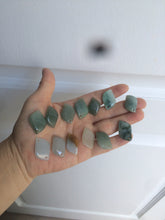 Load image into Gallery viewer, 100% natural type A jadeite jade icy Willow leaf bead KS97