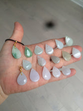 Load image into Gallery viewer, 100% natural icy watery green purple white type A jadeite jade water drop pendant necklace group BF18