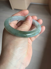 Load image into Gallery viewer, 56.8mm Certified 100% natural Type A icy watery oily dark green/gray(淡油青) jadeite jade bangle PB174-0353