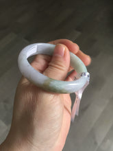Load image into Gallery viewer, 47.5mm Certified Type A 100% Natural light green/purple/brown (Fu Lu Shou) oval Jadeite Jade bangle AT57-4197