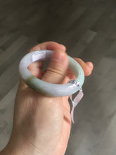 Load image into Gallery viewer, 47.5mm Certified Type A 100% Natural light green/purple/brown (Fu Lu Shou) oval Jadeite Jade bangle AT57-4197