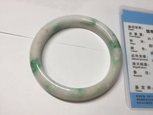 Load image into Gallery viewer, 57mm Certified Type A 100% Natural sunny green/white(白底青) Jadeite Jade bangle AY91-2805