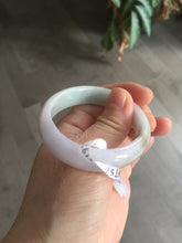 Load image into Gallery viewer, 47.5mm Certified Type A 100% Natural light green/purple/brown (Fu Lu Shou) oval Jadeite Jade bangle AT57-4197