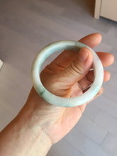 Load image into Gallery viewer, 54.5mm Certified 100% natural Type A sunny green/white jadeite jade bangle BM31-0361