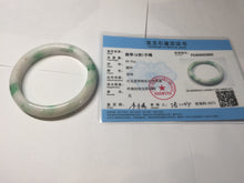 Load image into Gallery viewer, 57mm Certified Type A 100% Natural sunny green/white(白底青) Jadeite Jade bangle AY91-2805