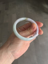 Load image into Gallery viewer, 47.5mm Certified Type A 100% Natural light green/purple/brown (Fu Lu Shou) oval Jadeite Jade bangle AT57-4197