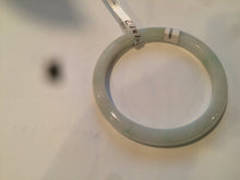 Load image into Gallery viewer, 58mm certified type A 100% Natural fresh light green/white slim jadeite jade bangle E80-0996