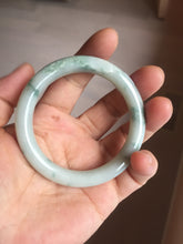 Load image into Gallery viewer, 51.5mm Certified Type A 100% Natural light green with floating green flowers round cut Jadeite jade bangle PB173-4721