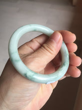 Load image into Gallery viewer, 51.5mm Certified Type A 100% Natural light green with floating green flowers round cut Jadeite jade bangle PB173-4721