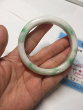 Load image into Gallery viewer, 57mm Certified Type A 100% Natural sunny green/white(白底青) Jadeite Jade bangle AY91-2805