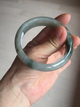 Load image into Gallery viewer, 53.7mm certificated Type A 100% Natural dark green gray black Jadeite Jade bangle S87-7052
