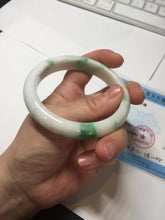 Load image into Gallery viewer, 57mm Certified Type A 100% Natural sunny green/white(白底青) Jadeite Jade bangle AY91-2805