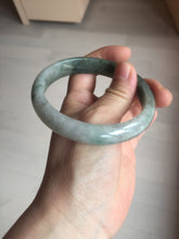 Load image into Gallery viewer, 60.5mm Certified Type A 100% Natural dark green/gray Jadeite Jade bangle S88-7057